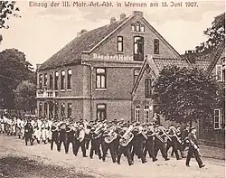 Feier am 15.&nbsp;Juni 1907 zur Errichtung der Haubitzenbatterie in Wremen