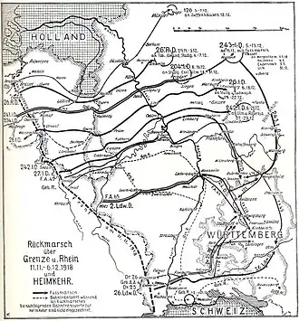 Schützeneskadronen der 26. Kavallerie-Brigade Rückmarsch 1918