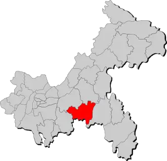 Lage Wulongs innerhalb Chongqings