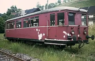 Foto von 1975 von dem abgestellten SWEG VT 8