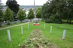 Markierte Trasse der Barmer Bergbahn in den Oberen Anlagen