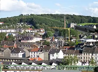 Der Friedrichsberg von der Jakobstreppe am Nützenberg aus gesehen