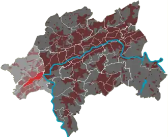 Lage des Quartiers Vohwinkel-Mitte im Stadtbezirk Vohwinkel