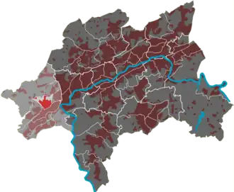 Lage des Quartiers Tesche im Stadtbezirk Vohwinkel