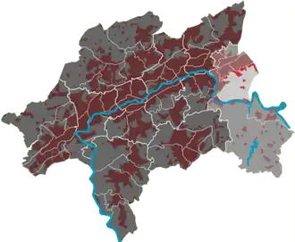 Lage des Quartiers Ehrenberg im Stadtbezirk Langerfeld-Beyenburg