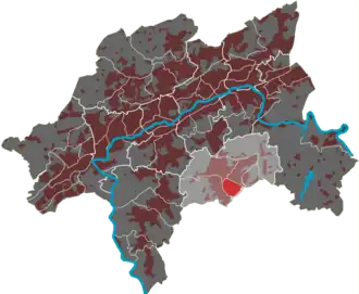 Lage des Quartiers Schenkstraße im Stadtbezirk Ronsdorf