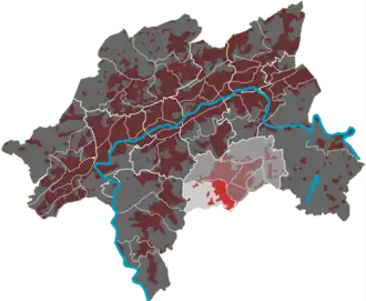 Lage des Quartiers Blutfinke im Stadtbezirk Ronsdorf