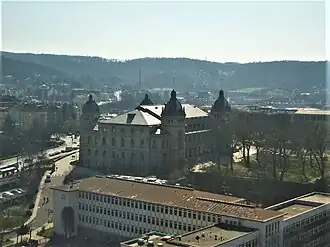 Blick auf den Johannisberg vom Hochhaus der Sparkasse