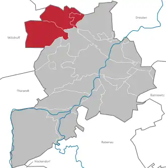 Lage von Wurgwitz in Freital