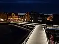 Blick am Abend von der neuen Mittelbrücke Richtung Promenade Sandwall