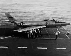 Der Prototyp XF3H-1 1953 auf der USS Coral Sea