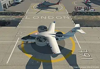 Eine computergerenderte Darstellung der XTI Tri Fan 600