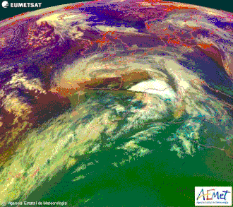 Animation des Orkans Xynthia
