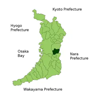 Lage Yaos in der Präfektur