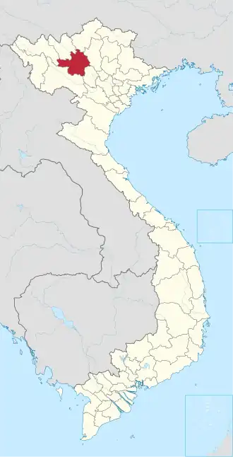 Karte von Vietnam mit der Provinz Yên Bái hervorgehoben