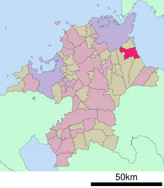 Lage Yukuhashis in der Präfektur