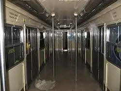 Innenansicht des „Zébulon“ ohne Fahrgastbestuhlung