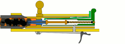 Funktionsschema des Dreyseverschlusses mit Zündnadel