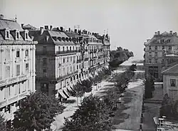 Obere (südliche) Bahnhofstrasse, Blick zum Zürichsee, um&nbsp;1900