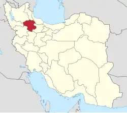 Lage der Provinz Zandschan in Iran