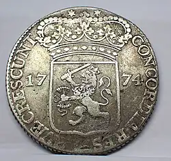 Seeländischer Silberdukat von 1774 Avers und Revers