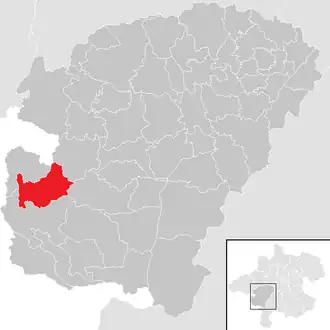 Lage der Gemeinde Zell am Moos im Bezirk Vöcklabruck (anklickbare Karte)