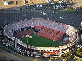Der Candlestick Park während eines Zeppelinfluges fotografiert (2010)