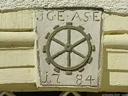 Portalstein der Kugelmühle, datiert 1784