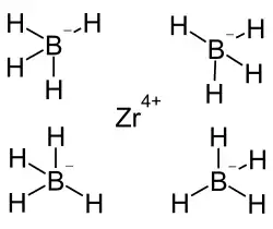 Strukturformel von Zirconium(IV)-borhydrid