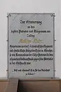 Gedenktafel für Mathias Mayr