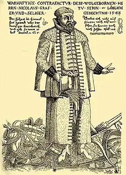 Deutscher Holzschnitt des 16. Jahrhunderts zum Gedenken an Zrinski