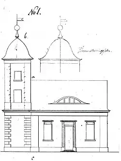 Zusatzplan N° 1 von Buchholtz für eine Dorfkirche in Glienicke bei Wittstock, Dosse