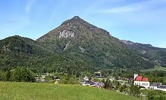 Blick von Grünau auf den Zwillingskogel