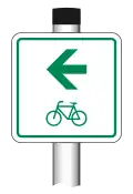 Zwischenwegweiser linksweisend