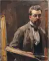 Max Slevogt: Selbstbildnis vor der Staffelei (um 1898)