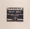 Titelblatt der Mappe „Tanzschrift der vier Sätze der Toten Frau aus dem Tanz Mann und Tote Frau“ (1921)