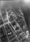 Der Bundesplatz als Marktplatz, Flugaufnahme von Walter Mittelholzer. 1919