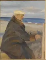 Michael Ancher malt am Ufer, 1901, Dänisches Nationalmuseum