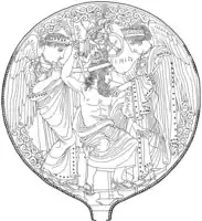 Menerva wird aus dem Kopf von Tinia geboren (4.&nbsp;Jahrhundert v.&nbsp;Chr.)