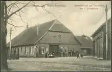 Grußkarte der „Gastwirtschaft zur Pinkenburg von F. Lüssenhop“ um 1910; Ansichtskarte, Verlag Otto Kamm, Linden