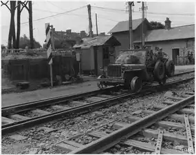Britischer Jeep in Frankreich, 1945