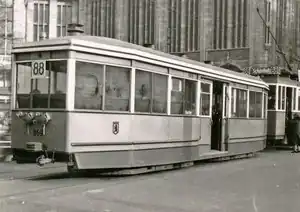 Bw 869II im Auslieferzustand auf der Linie 88 am Leipziger Platz, um 1932