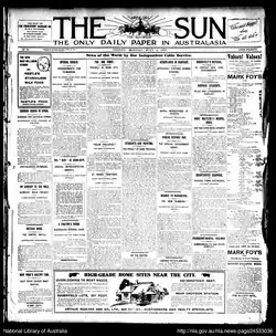 Titelseite von The Sun, 4. Juli 1910